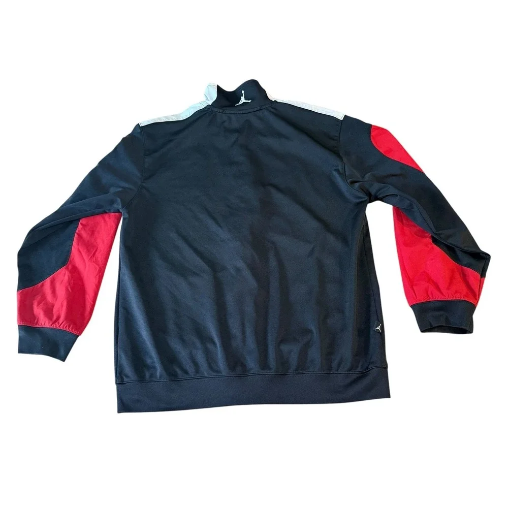 Jordan Track Jacket Full Zip Black Red‎ Gray Jumpman Logo Mens Medium